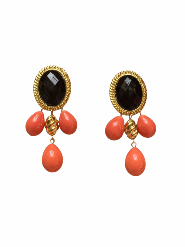 PENDIENTES CORALES Y NEGRO