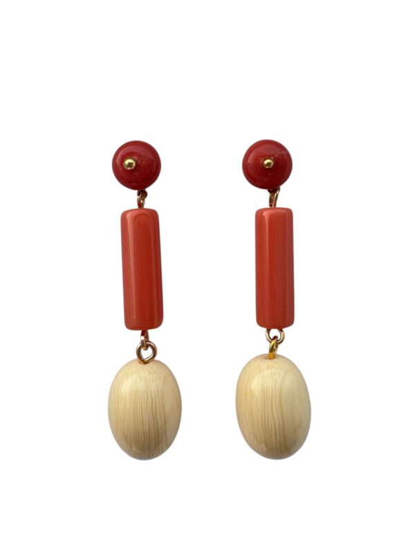 PENDIENTES HUESO CORAL