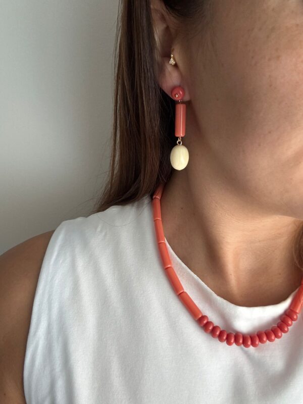 PENDIENTES HUESO CORAL - Imagen 2