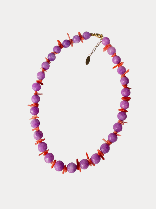 COLLAR MALVA Y CORAL