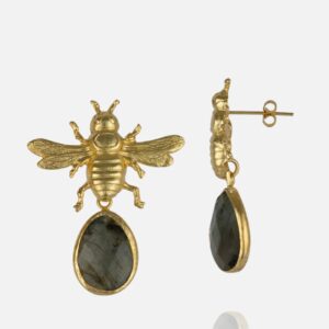 PENDIENTE ABEJA GRIS