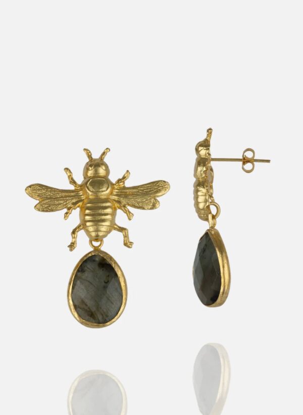 PENDIENTE ABEJA GRIS