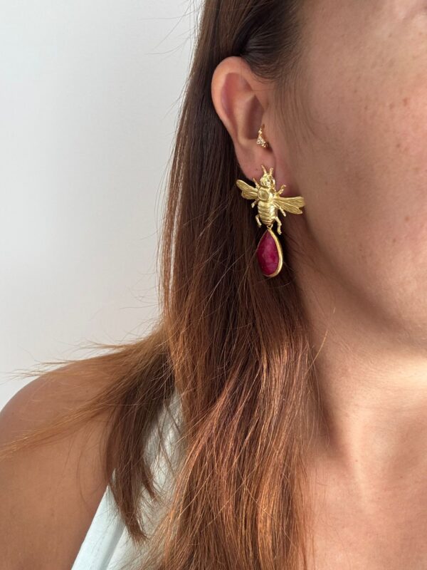 PENDIENTES ABEJA BURDEOS - Imagen 2